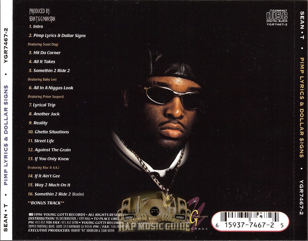 Sean T - Pimp Lyrics & Dollar Signs: 1st Press. CD | Rap Music Guide